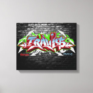 Toile Le nom de Travis en graffiti