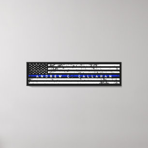 Toile Le nom et prénoms Blue Line mince extra-long