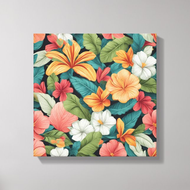 Toile Le paradis tropical vibre Motif sans couture (Recto)