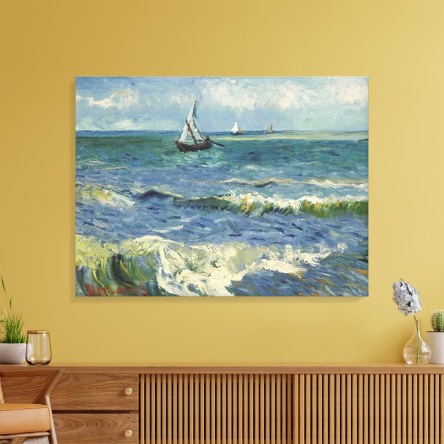 Toile Le paysage marin de Van Gogh aux Saintes Maries de (Insitu(Salon))