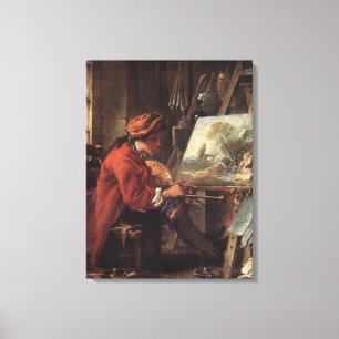 Toile Le peintre dans son studio (par François Boucher)