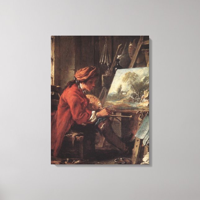 Toile Le peintre dans son studio (par François Boucher) (Recto)