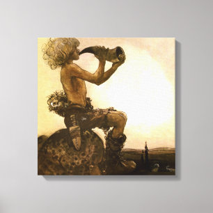 Toile "Le petit berger" aquarelle de John Bauer