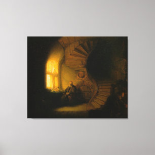 Toile Le philosophe de la méditation de Rembrandt