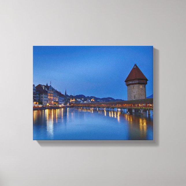 Toile Le pont de la Chapelle à Lucerne (Recto)