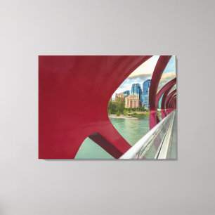 Toile Le pont de la paix et le paysage urbain de Calgary