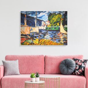Toile Le pont du Chatou   Maurice de Vlaminck  