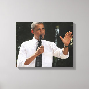 Toile Le Président Barack répond à des questions au