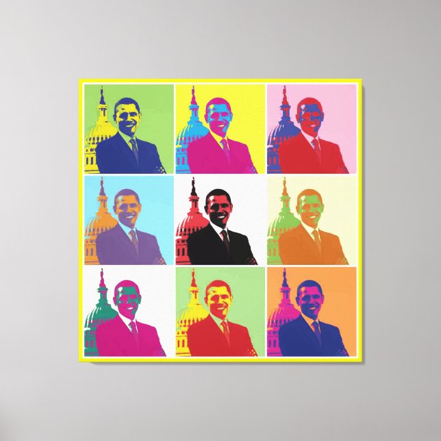 Toile Le président Obama Funky Modern Pop Art (Recto)