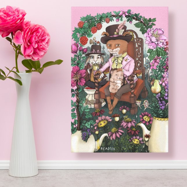 Toile Le renard lunaire a fait le chapeau Alice au pays  (Créateur téléchargé)