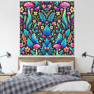 Toile Le rêve enchanté de la forêt de champignons