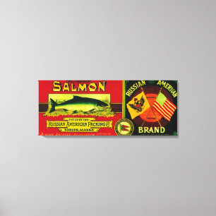 Toile Le saumon américain russe peut LabelKarluk, AK