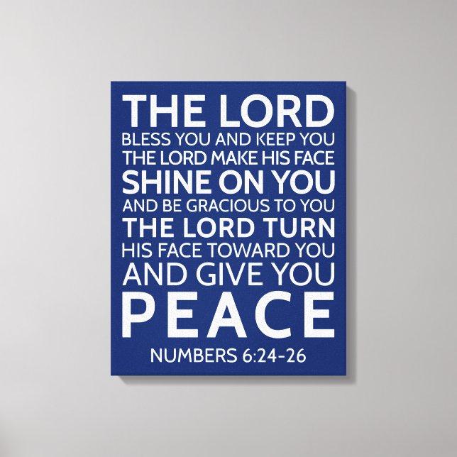 Toile Le Seigneur Vous Bénit Et Vous Garde, Numéros 6:24 (Recto)