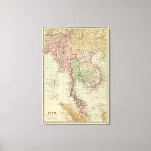 Toile Le Siam, la Birmanie et l'Anam