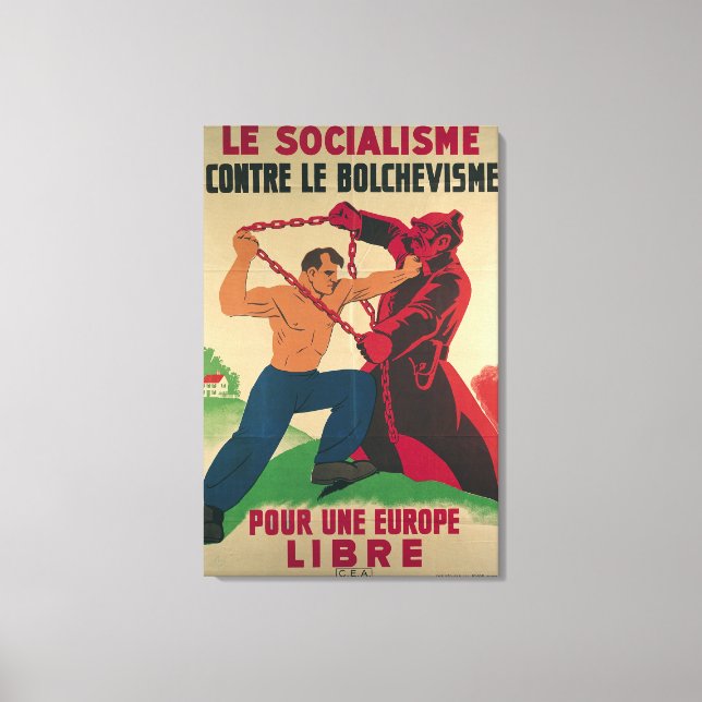 Toile Le socialisme contre le bolchevisme pour la libert (Recto)