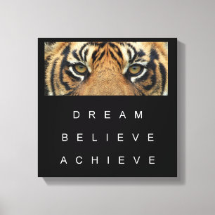 Toile le tigre observe la citation de motivation