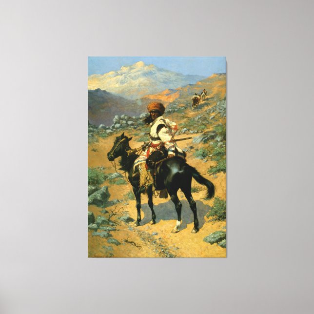 Toile Le trappeur indien de Frederic Remington (1889) (Recto)