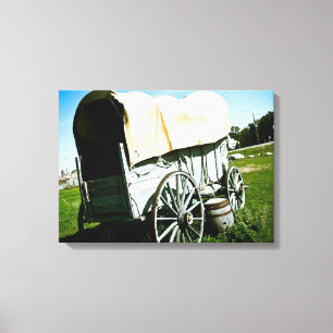 Toile Le vieux chariot couvert occidental 02 a étiré l