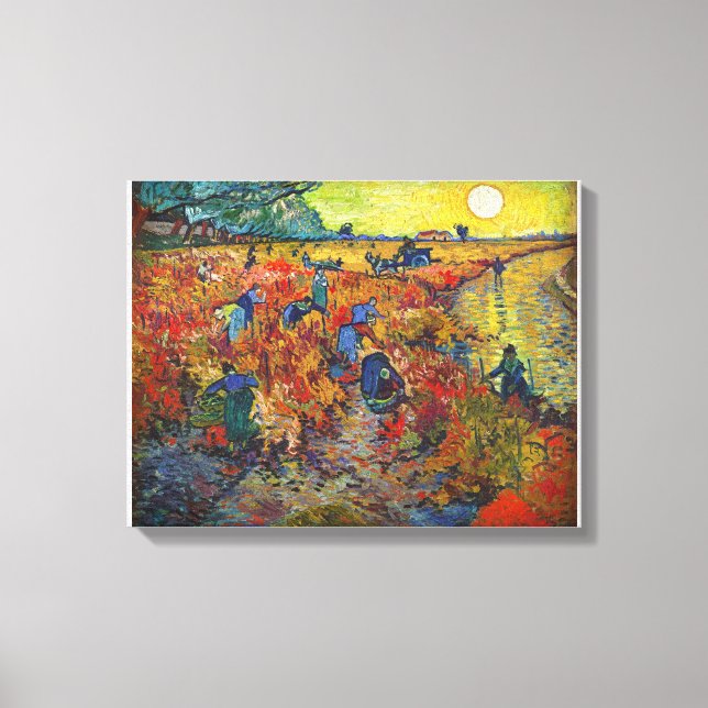 Toile Le vignoble rouge de Vincent van Gogh (1888) (Recto)