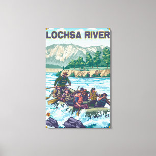 Toile L'eau blanche transportant par radeau - rivière d