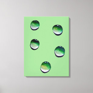 Toile L'eau verte laisse tomber l'art de l'eau