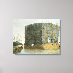 Toile L'écorce de charbon de bois, gravée à l'eau-for