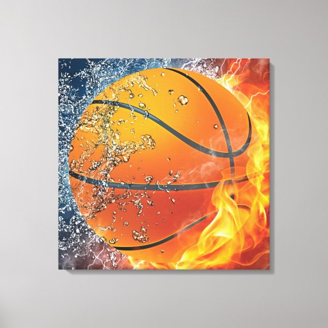 Toile Lecteur de ballon de basket flamboyant (Recto)