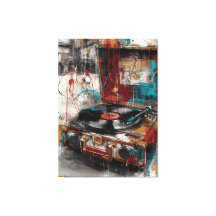 Lecteur de Disques Vintage Pop Art Musique Design 