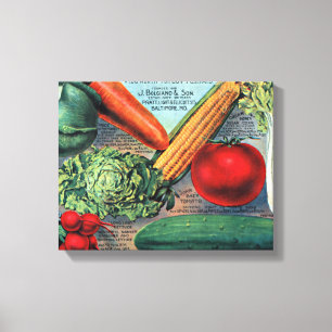 Toile Légumes vintages