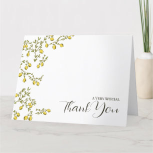 Toile Lemon Branch Thank You Card