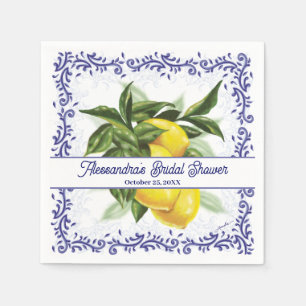 Toile Lemons Bridal Shower Napkins
