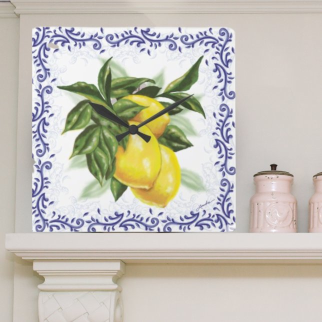 Toile Lemons Clock (Creator Uploaded)