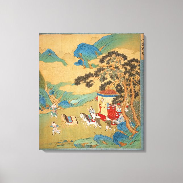 Toile L'empereur Mu Wang de la dynastie Chou à (Recto)