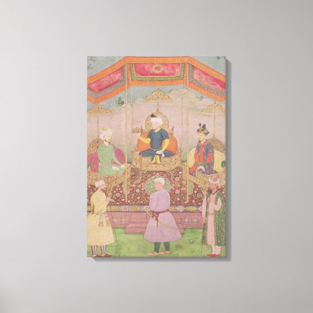 Toile L'empereur Mughal Babur et son fils Humayan (Recto)