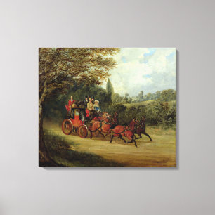Toile L'entraîneur Royal Mail avec passagers (huile sur 