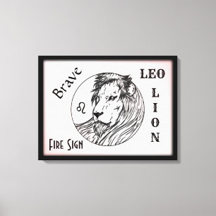 Toile Leo Le Lion Zodiac encadré