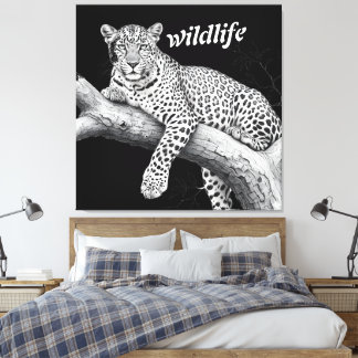 Toile Léopard de minuit, illustration de la faune et la 