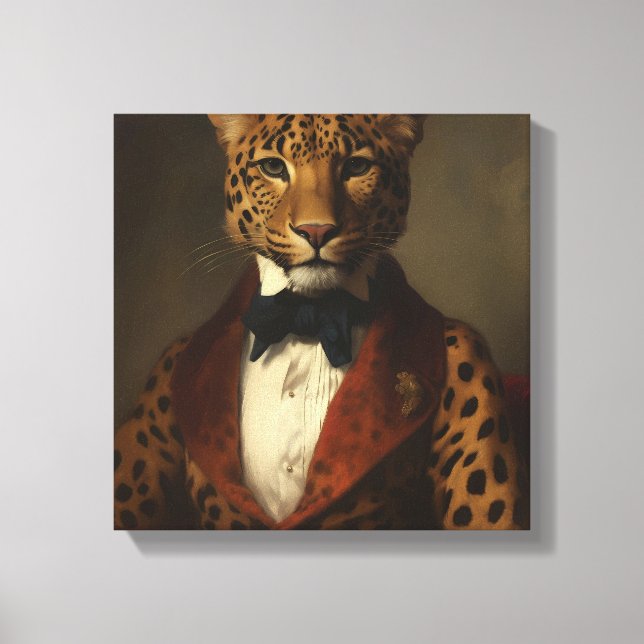 Toile Leopard en costume | Art animal | Animal en costum (Recto)