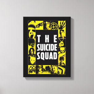 Toile L'équipe du suicide   Blocs d'icônes jaune et noir