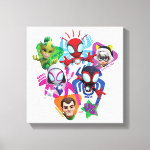 Toile L'équipe Spidey contre Electro, Sandman et Black C