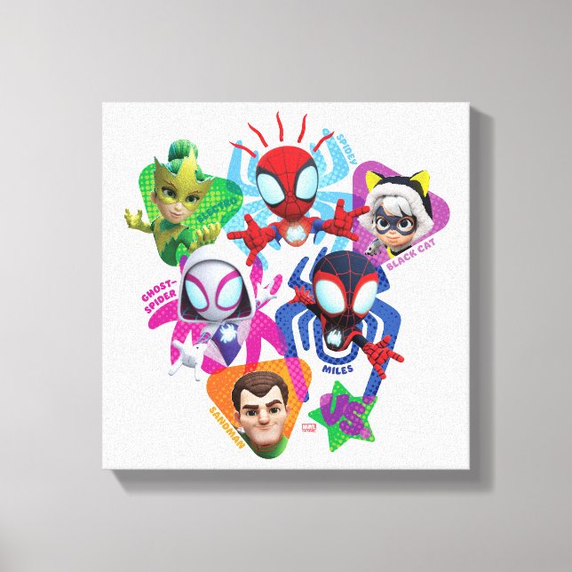 Toile L'équipe Spidey contre Electro, Sandman et Black C (Recto)