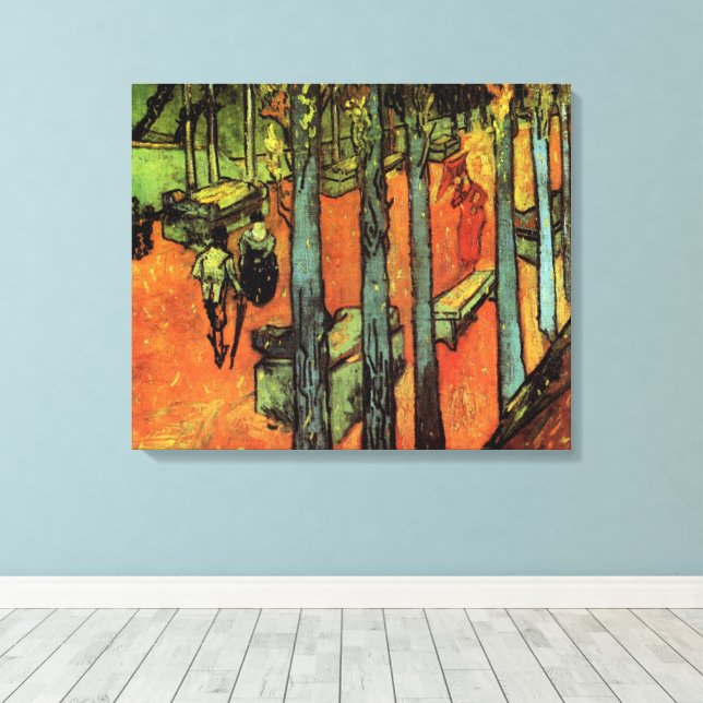 Toile Les Alyscamps, Feuilles d'automne de Vincent van G (Insitu (Plancher de Bois))