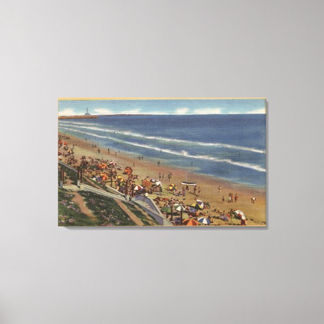 Toile Les bains de soleil tournent vers Belmont Shores (Recto)
