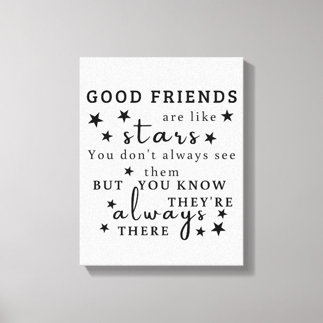 Toile Les Bons Amis Sont Comme Les Étoiles : Amitié Cita (Recto)