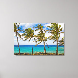 Toile Les cocotiers (Cocos nucifera) se balancent dans