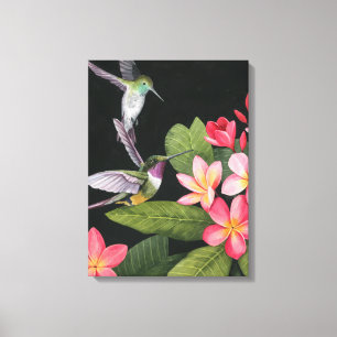 Toile Les colibris de la Plumeria