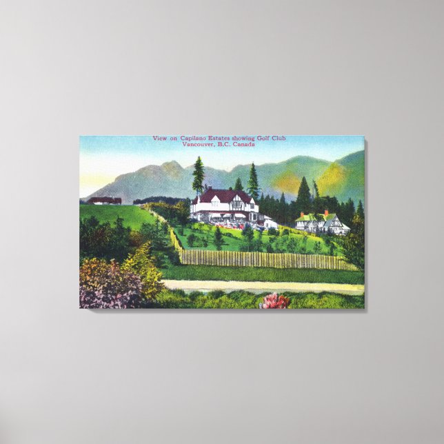 Toile Les domaines de Capilano montrant le club de golf (Recto)