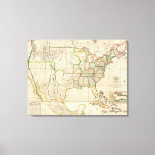 Toile Les Etats-Unis avec les Anglais contigus