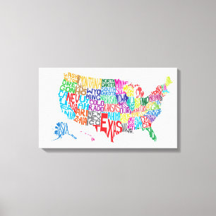 Toile Les Etats-Unis dans les noms
