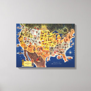 Toile Les Etats-Unis tracent - les vacances et le jeu